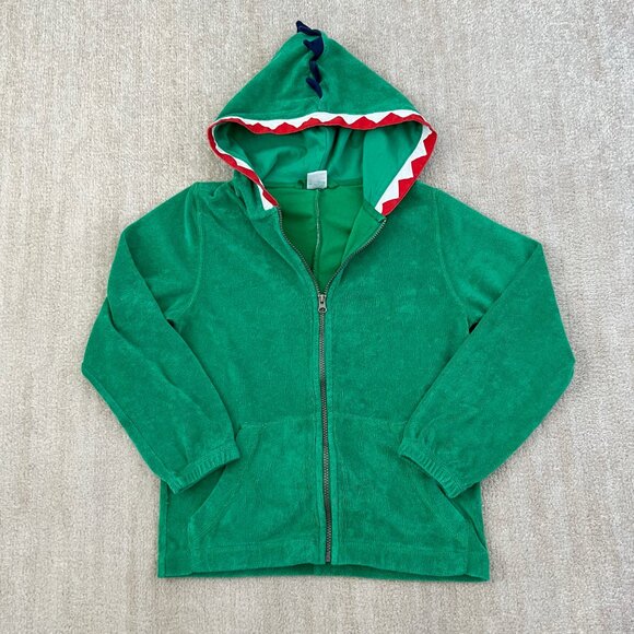 Hanna Andersson Other - Hanna Andersson Boys Dino Green French Terry Zip Up Hoodie Sweatshirt 10